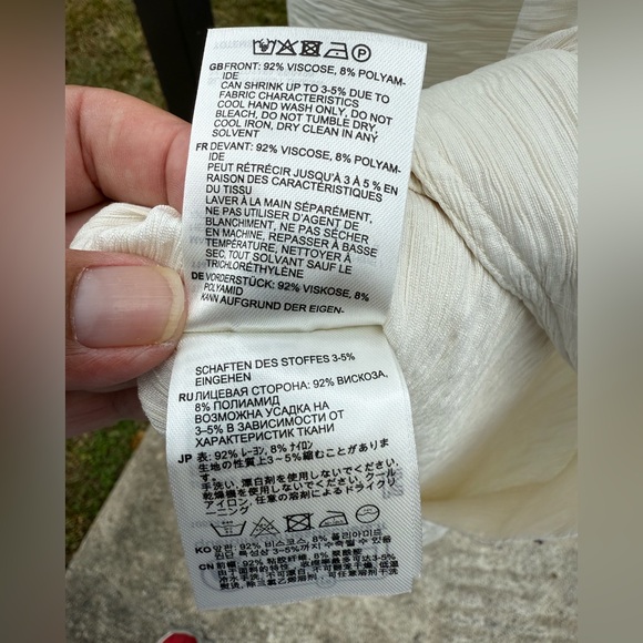 Toteme Women’s Slouch Waist Dress Size 36 Cream Colored - Picture 13 of 13